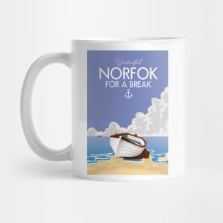 Beautiful Norfolk seaside travel poster. Mug